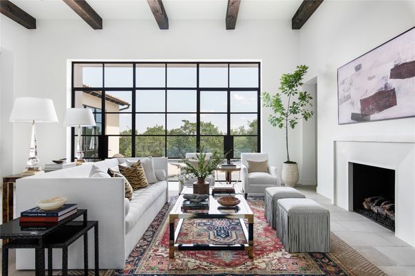Fireplace, Interior, Living room, Wooden Beams