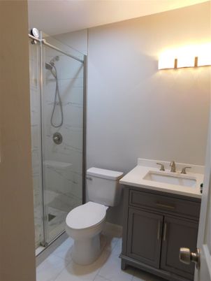 Bathroom, Glass Shower, Interior, Marble Walls