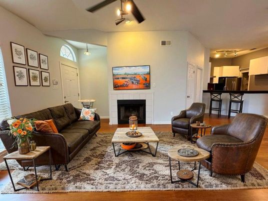 Fireplace, Interior, Living room, Wood Texture Flooring