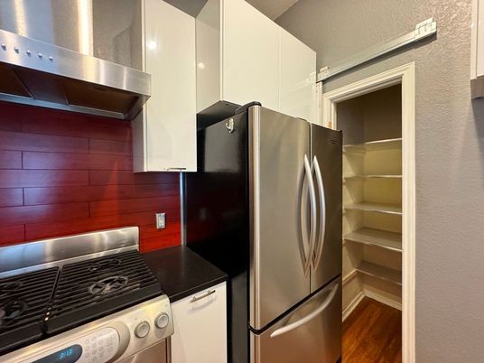 Interior, Kitchen, Stainless Steel Appliances, Wood Texture Flooring