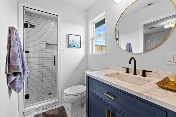 Bathroom, Dual Sink Vanities, Glass Shower, Interior