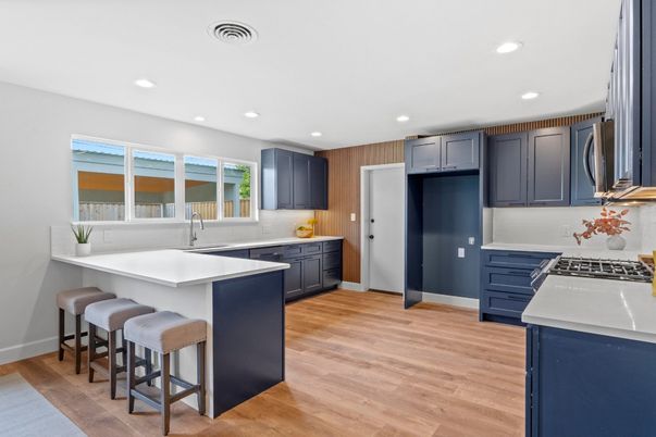 Interior, Kitchen, Recessed Lighting, Wood Texture Flooring