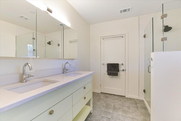 Bathroom, Dual Sink Vanities, Glass Shower, Interior