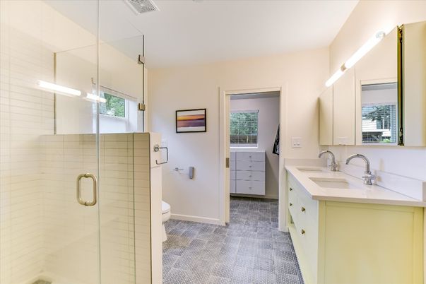 Bathroom, Dual Sink Vanities, Glass Shower, Interior
