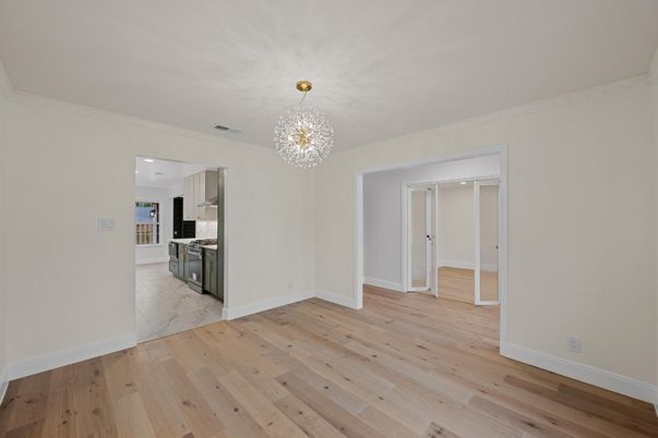 Chandelier, Empty room, Interior, Kitchen, Marble, Wood Texture Flooring