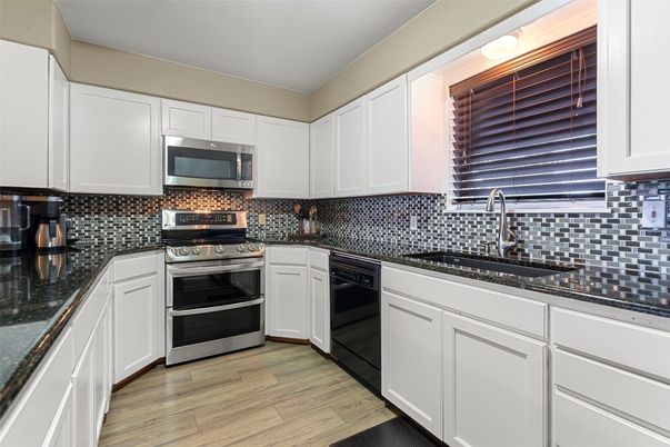 Interior, Kitchen, Stainless Steel Appliances, Wood Texture Flooring