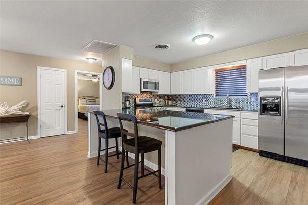 Interior, Kitchen, Stainless Steel Appliances, Wood Texture Flooring