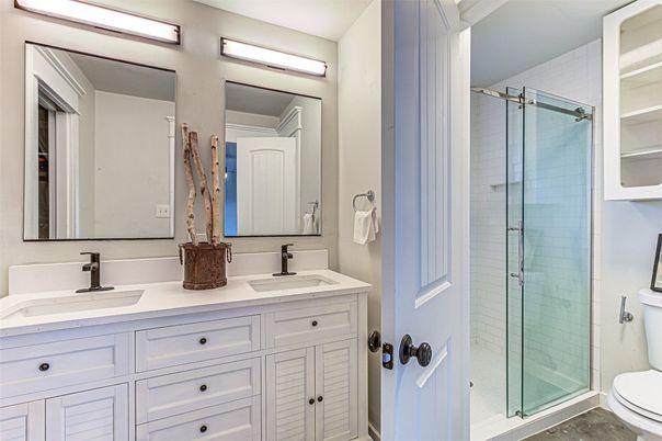 Bathroom, Dual Sink Vanities, Glass Shower, Interior