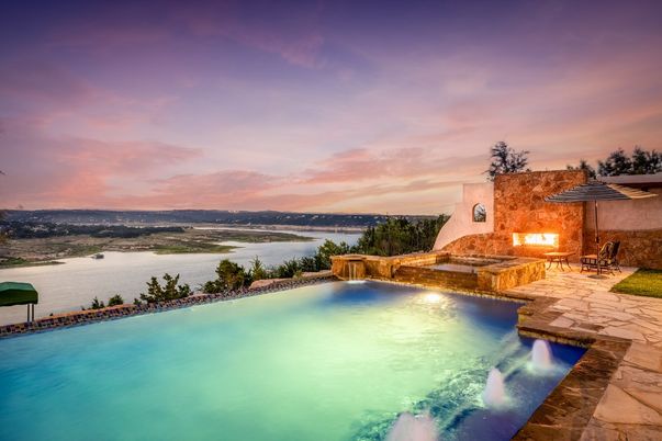 Exterior, Fireplace, Pool, Water