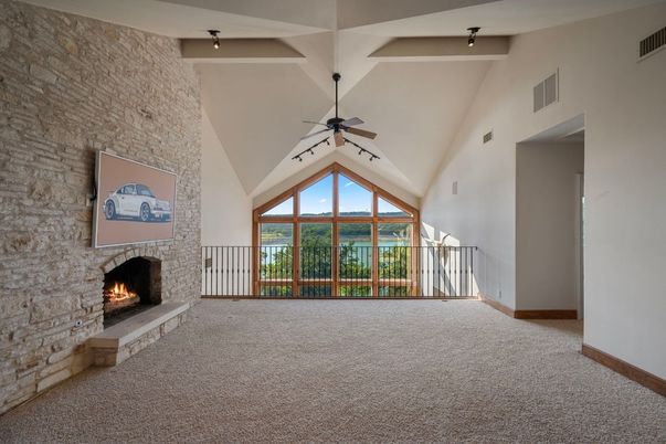 Empty room, Fireplace, Interior, Stone Walls