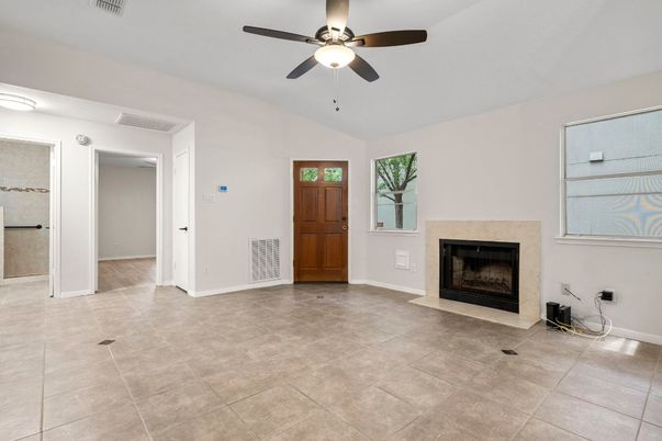Empty room, Fireplace, Interior