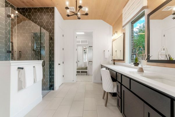 Bathroom, Glass Shower, Interior, Wooden Ceilings