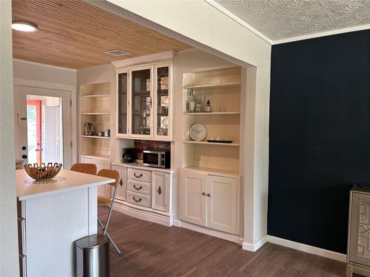 Home Office, Interior, Recessed Lighting, Wooden Ceilings, Wood Texture Flooring