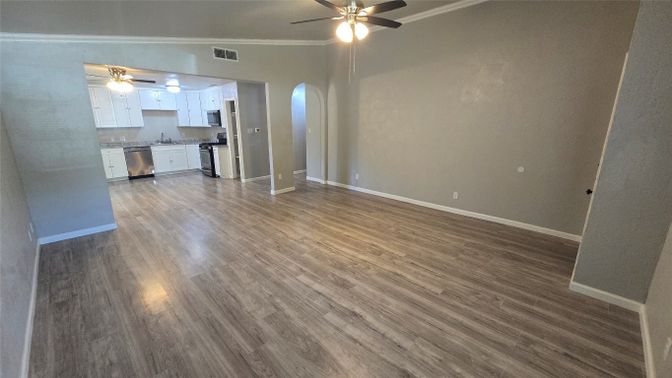 Empty room, Interior, Kitchen, Wood Texture Flooring
