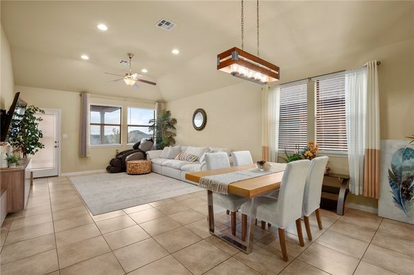 Dining room, Interior, Living room, Pendant Lights, Recessed Lighting