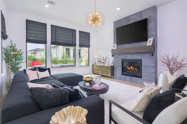 Fireplace, Interior, Living room, Pendant Lights, Recessed Lighting