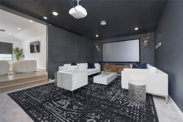 Interior, Projection Screen, Recessed Lighting, Theatre Room