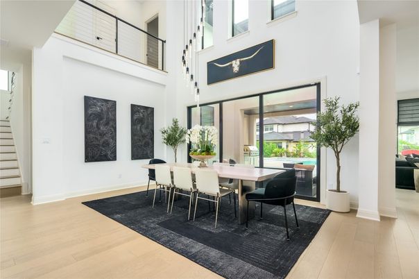 Dining room, Interior, Wood Texture Flooring