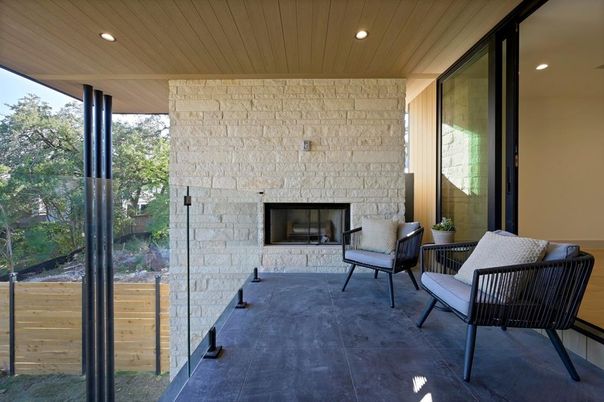 Exterior, Fireplace, Stone Walls