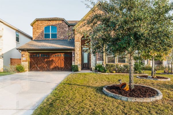 Attached, Backyard, Exterior, Facade, Brick Facade, Mediterranean