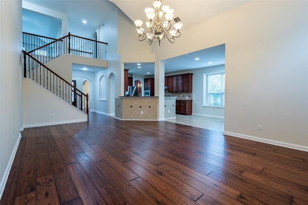 Chandelier, Interior, Recessed Lighting, Wood Texture Flooring
