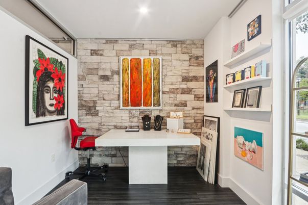 Interior, Recessed Lighting, Stone Walls, Wood Texture Flooring