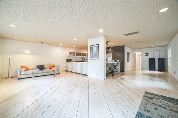 Interior, Kitchen, Recessed Lighting, Wood Texture Flooring