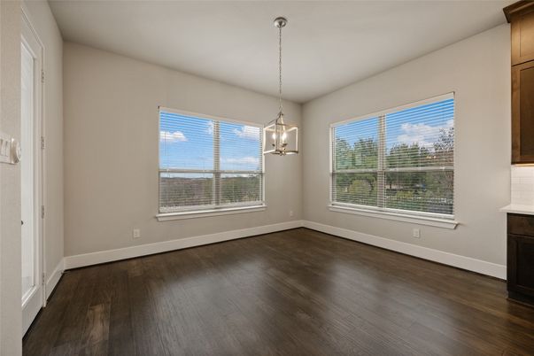 Empty room, Interior, Pendant Lights, Wood Texture Flooring