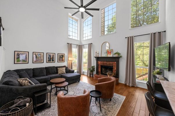 Fireplace, Interior, Living room, Wood Texture Flooring
