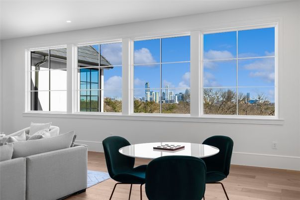 Dining room, Interior, Recessed Lighting, Water, Wood Texture Flooring