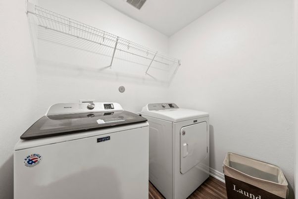 Interior, Washer, Wood Texture Flooring