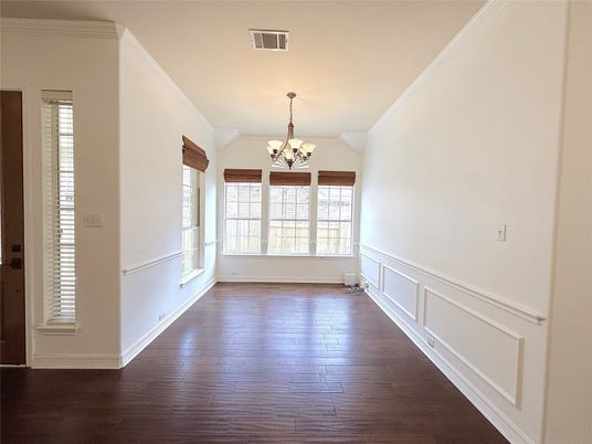 Chandelier, Empty room, Interior, Wood Texture Flooring