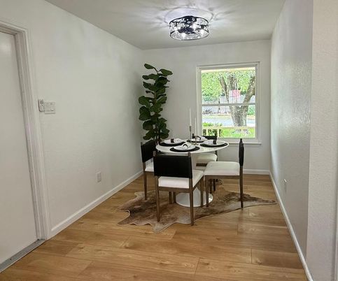 Dining room, Interior, Wood Texture Flooring