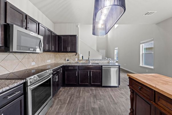 Interior, Kitchen, Stainless Steel Appliances, Wood Texture Flooring