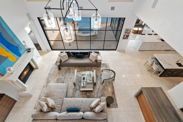 Fireplace, Interior, Living room, Pendant Lights