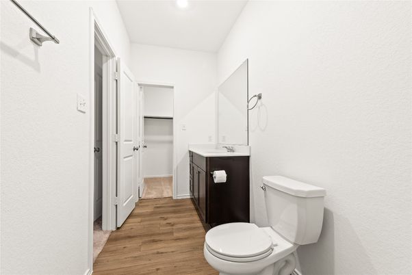 Bathroom, Interior, Recessed Lighting, Wood Texture Flooring