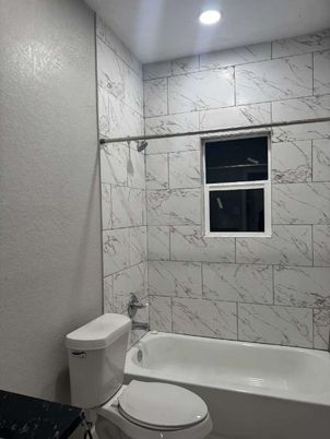 Bathroom, Interior, Marble Walls, Recessed Lighting