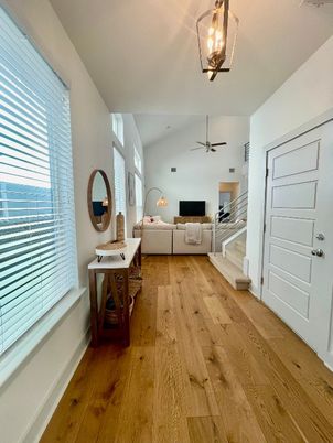 Interior, Living room, Pendant Lights, Wood Texture Flooring