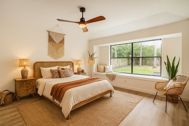 Bedroom, Interior, Wood Texture Flooring