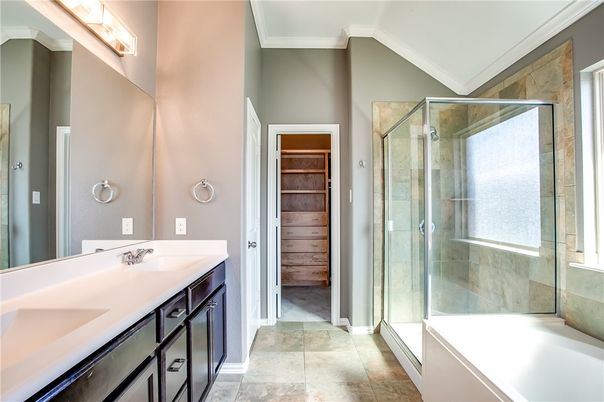 Bathroom, Dual Sink Vanities, Glass Shower, Interior