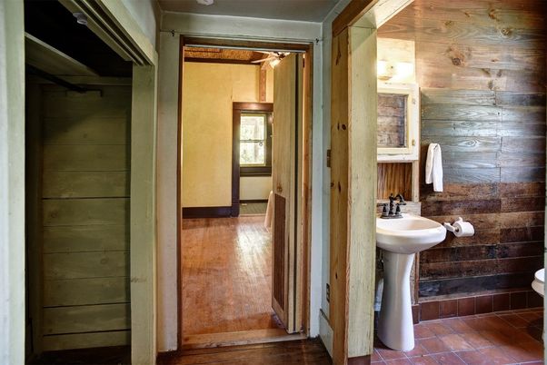 Bathroom, Interior, Wood Texture Flooring, Wooden Walls