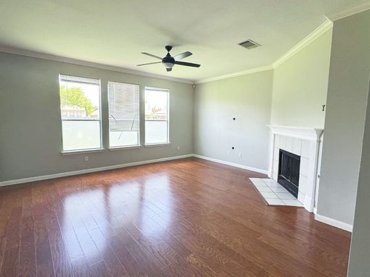 Empty room, Fireplace, Interior, Wood Texture Flooring