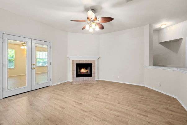 Empty room, Fireplace, Interior, Wood Texture Flooring