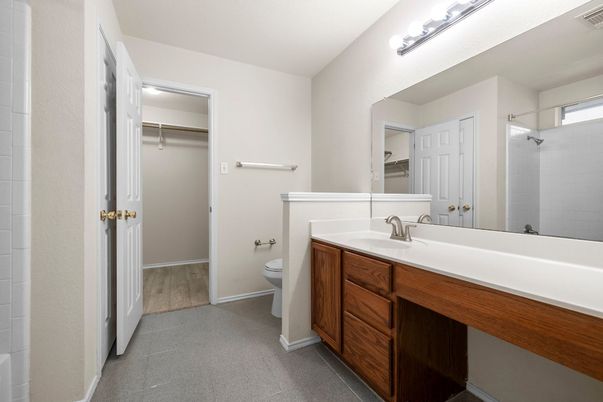 Bathroom, Dual Sink Vanities, Interior, Wood Texture Flooring