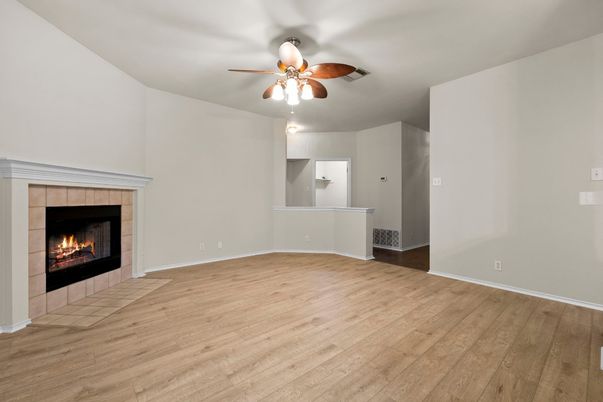 Empty room, Fireplace, Interior, Wood Texture Flooring