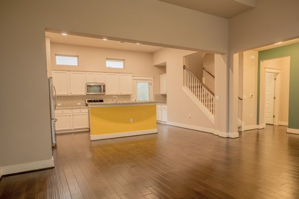 Interior, Kitchen, Recessed Lighting, Wood Texture Flooring