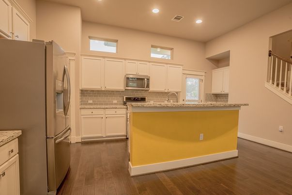 Interior, Kitchen, Recessed Lighting, Wood Texture Flooring