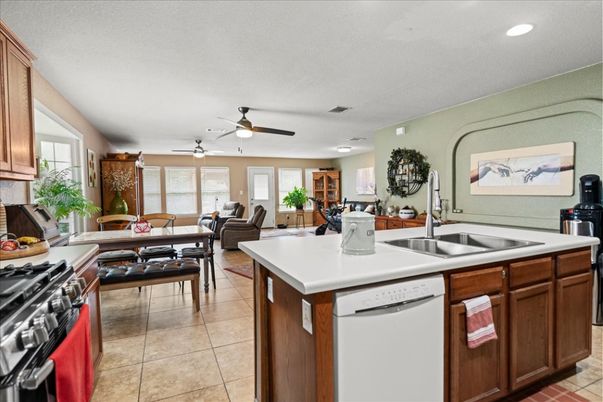 Dining room, Interior, Kitchen, Living room, Recessed Lighting