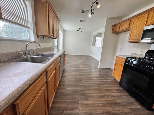 Interior, Kitchen, Wood Texture Flooring