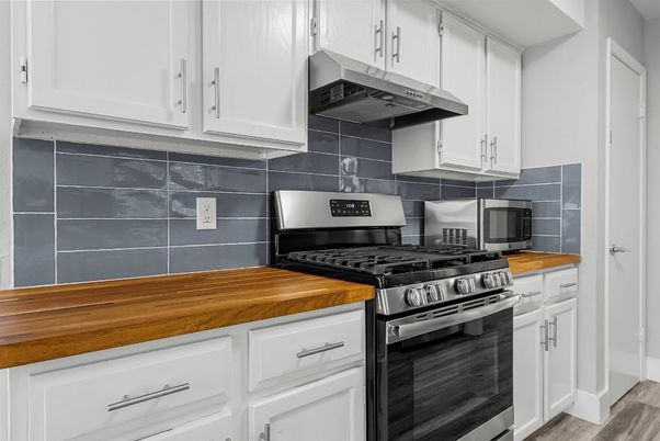 Interior, Kitchen, Stainless Steel Appliances, Wood Texture Flooring